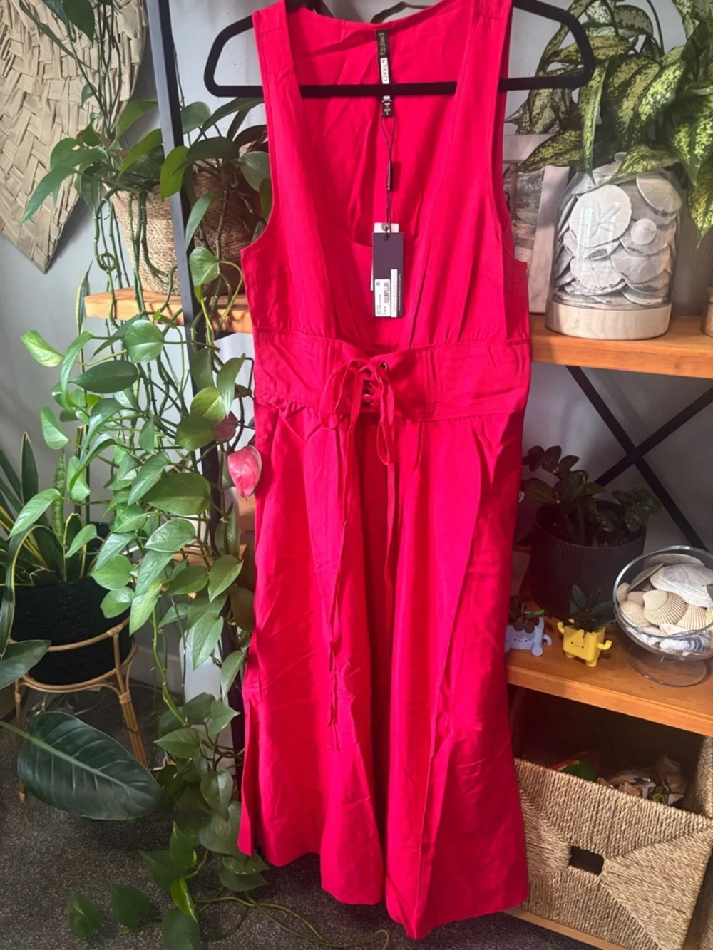 Anthropologie Tracy Reese Red Sleeveless Corseted Midi Dress NWT | Size 6 - Picture 2 of 7